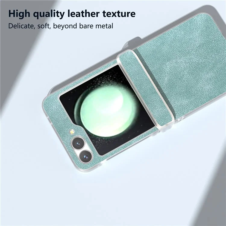 For Samsung Galaxy Z Flip 5G Shockproof Case PU Leather+PC Matte Edge Phone Shell