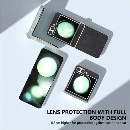 For Samsung Galaxy Z Flip 5G Shockproof Case PU Leather+PC Matte Edge Phone Shell
