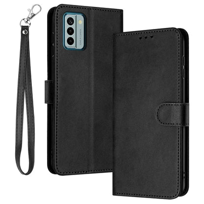 For Nokia C300 PU Leather Fall Resistant Flip Case Calf Texture Phone Cover with Strap