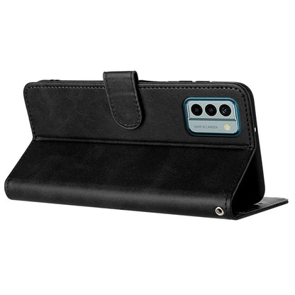 For Nokia C300 PU Leather Fall Resistant Flip Case Calf Texture Phone Cover with Strap
