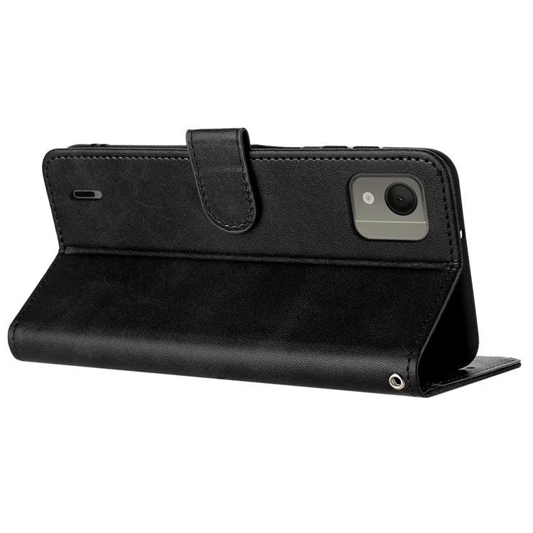 For Nokia C110 Case Leather Drop Protection Wallet Stand Cover with Strap