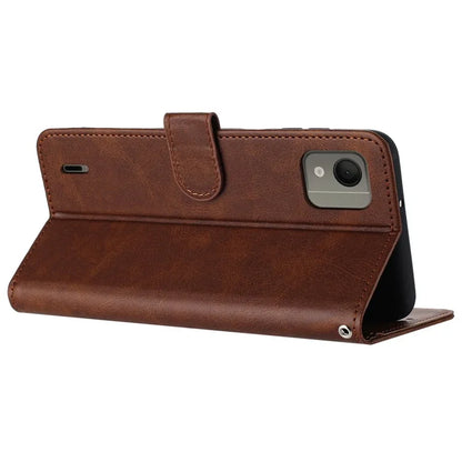For Nokia C110 Case Leather Drop Protection Wallet Stand Cover with Strap