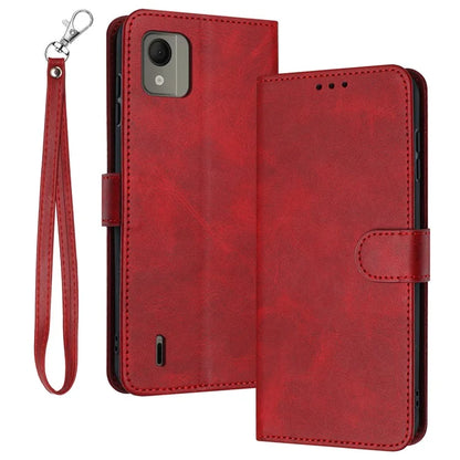 For Nokia C110 Case Leather Drop Protection Wallet Stand Cover with Strap