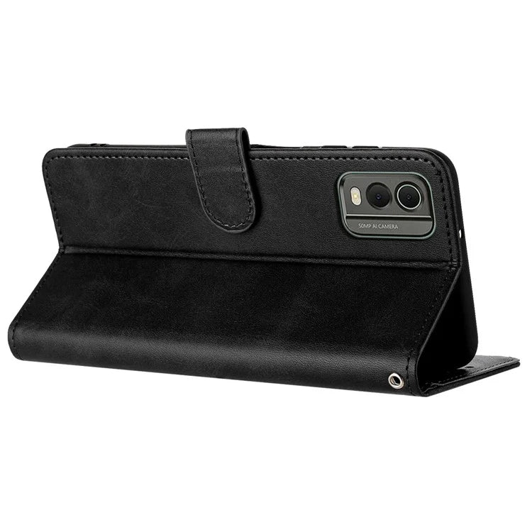 For Nokia C32 (TA-1534) Calf Texture PU Leather + TPU Case Phone Cover with Strap