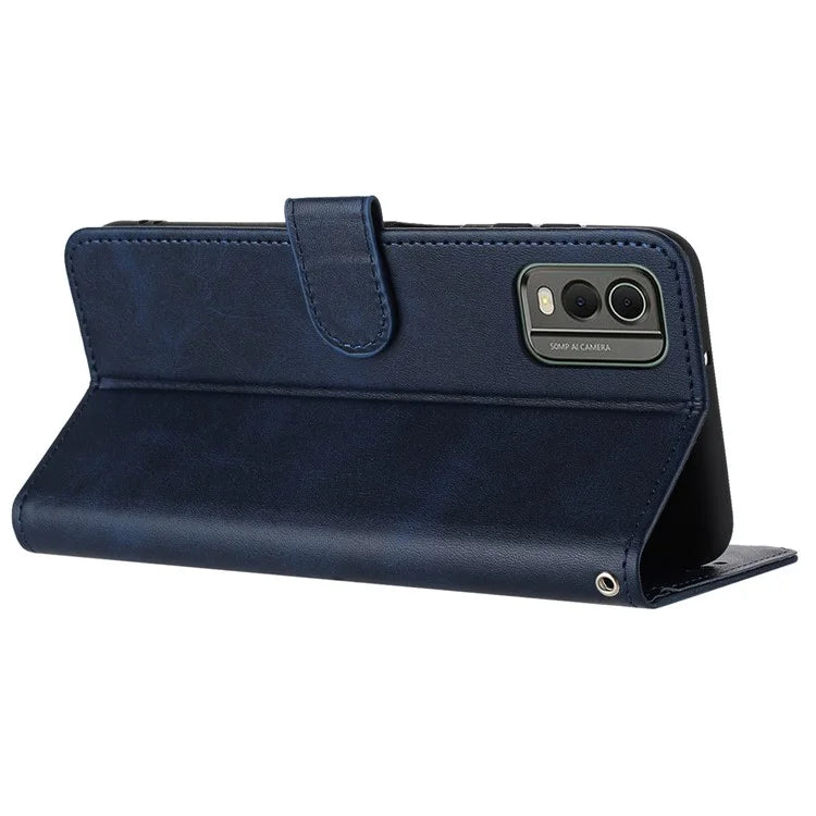 For Nokia C32 (TA-1534) Calf Texture PU Leather + TPU Case Phone Cover with Strap