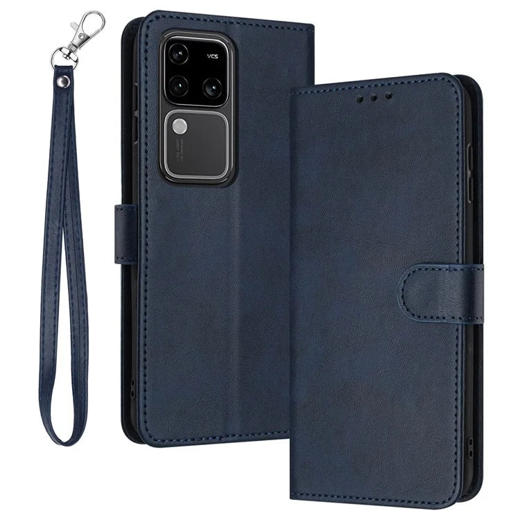 For vivo S18 Pro 5G / S18 5G / V30 5G / V30 Pro 5G Wholesale PU Leather Cell Phone Case Stand Wallet Phone Cover with Strap