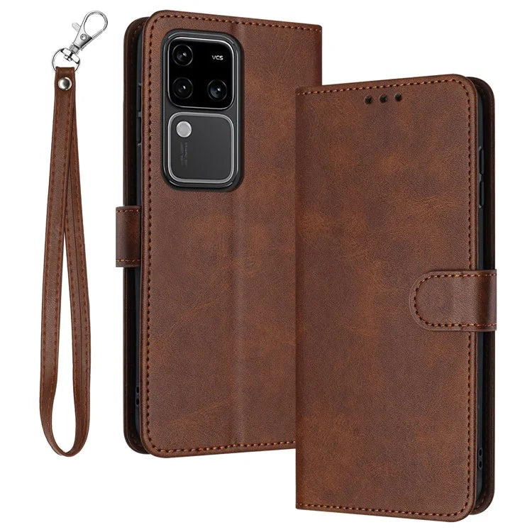 For vivo S18 Pro 5G / S18 5G / V30 5G / V30 Pro 5G Wholesale PU Leather Cell Phone Case Stand Wallet Phone Cover with Strap