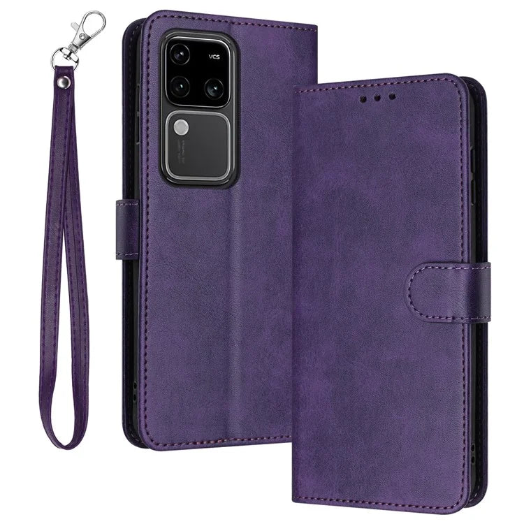 For vivo S18 Pro 5G / S18 5G / V30 5G / V30 Pro 5G Wholesale PU Leather Cell Phone Case Stand Wallet Phone Cover with Strap