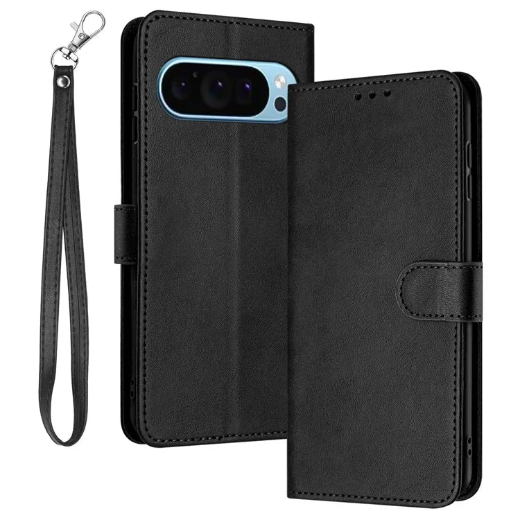 For Google Pixel 9 / Pixel 9 Pro Impact Resistant Case Strap Design Calf Texture Phone Cover