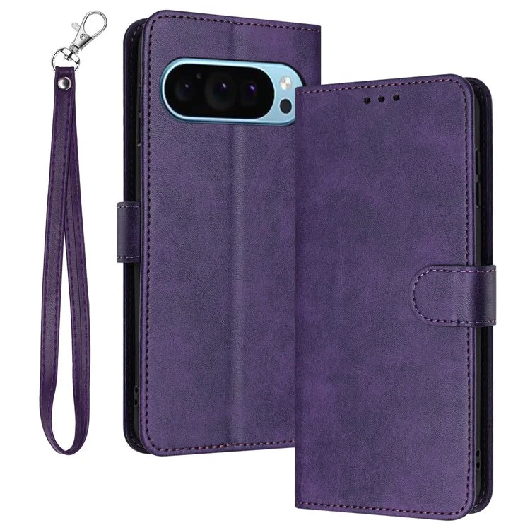 For Google Pixel 9 / Pixel 9 Pro Impact Resistant Case Strap Design Calf Texture Phone Cover