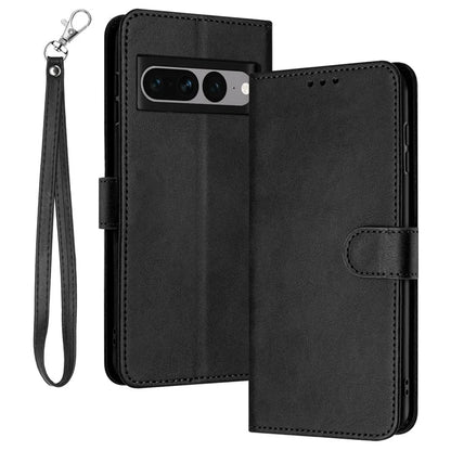 For Google Pixel 7 Pro 5G Case Calf Texture Cell Phone Back Cover Strap Design Phone Shell