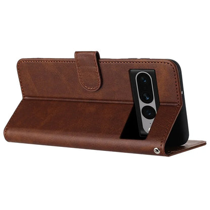 For Google Pixel 7 Pro 5G Case Calf Texture Cell Phone Back Cover Strap Design Phone Shell