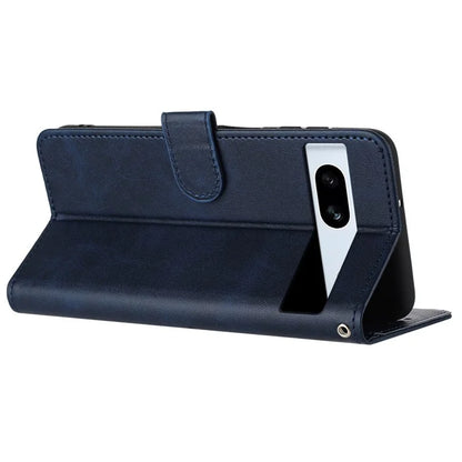 For Google Pixel 7a Drop Protection Case Calf Texture Phone Cover with Strap