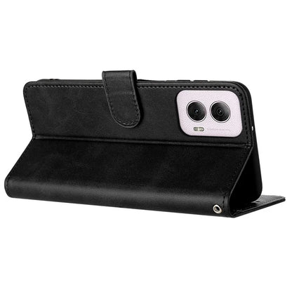 For Motorola Moto E14 4G / G04 4G / G04s 4G / G24 4G Shockproof Wallet Case Calf Texture Phone Cover with Strap