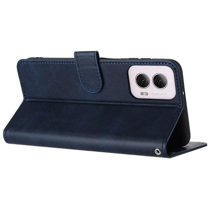 For Motorola Moto E14 4G / G04 4G / G04s 4G / G24 4G Shockproof Wallet Case Calf Texture Phone Cover with Strap