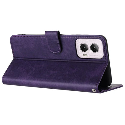 For Motorola Moto E14 4G / G04 4G / G04s 4G / G24 4G Shockproof Wallet Case Calf Texture Phone Cover with Strap