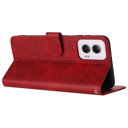 For Motorola Moto E14 4G / G04 4G / G04s 4G / G24 4G Shockproof Wallet Case Calf Texture Phone Cover with Strap