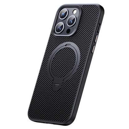 For iPhone 15 Pro Case Shock-Absorbent PC+TPU Kickstand Phone Shell Compatible with MagSafe