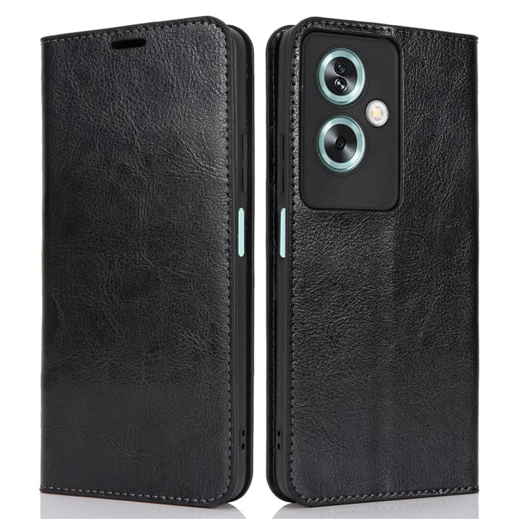 For Oppo A79 5G / A2 5G Case Crazy Horse Texture Split Leather Stand Phone Cover