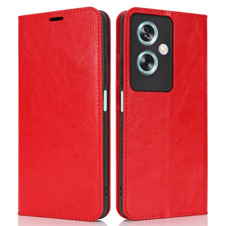 For Oppo A79 5G / A2 5G Case Crazy Horse Texture Split Leather Stand Phone Cover