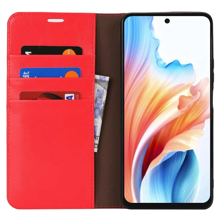 For Oppo A79 5G / A2 5G Case Crazy Horse Texture Split Leather Stand Phone Cover