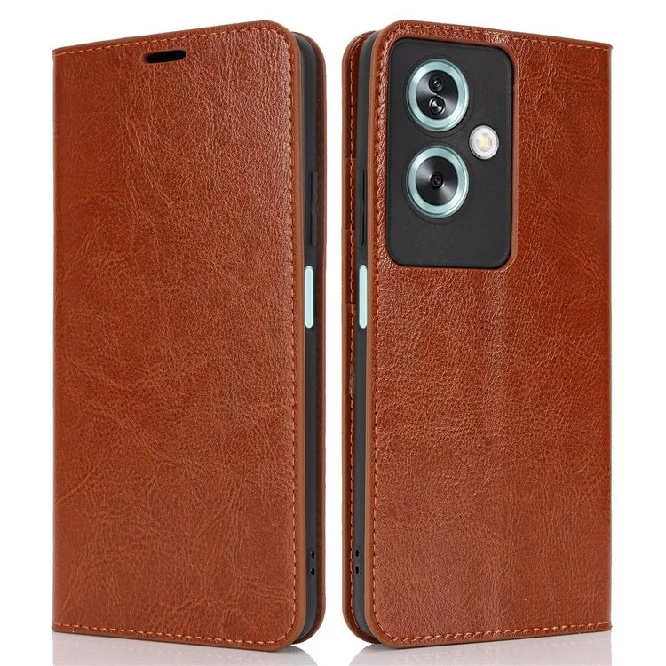 For Oppo A79 5G / A2 5G Case Crazy Horse Texture Split Leather Stand Phone Cover
