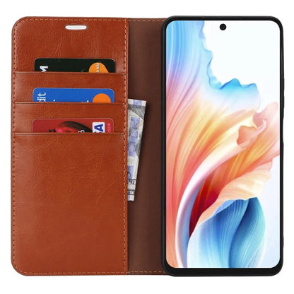 For Oppo A79 5G / A2 5G Case Crazy Horse Texture Split Leather Stand Phone Cover