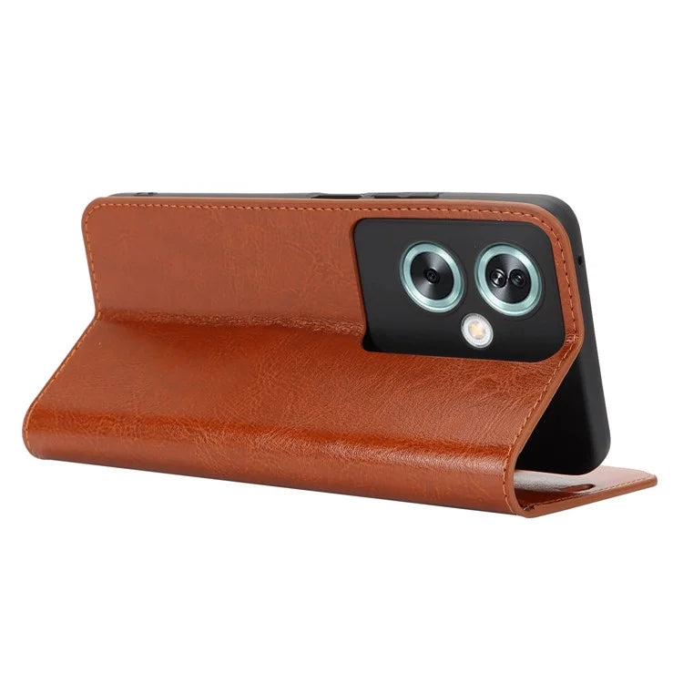 For Oppo A79 5G / A2 5G Case Crazy Horse Texture Split Leather Stand Phone Cover