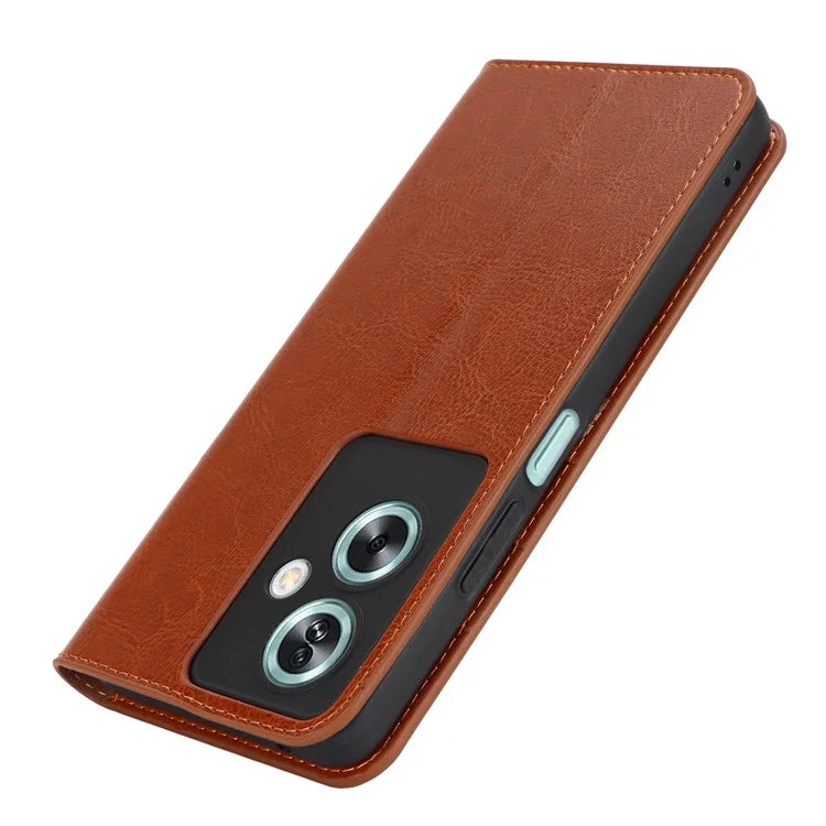 For Oppo A79 5G / A2 5G Case Crazy Horse Texture Split Leather Stand Phone Cover