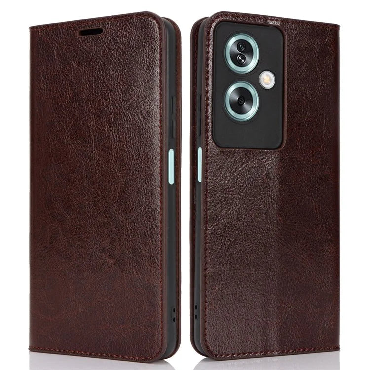 For Oppo A79 5G / A2 5G Case Crazy Horse Texture Split Leather Stand Phone Cover