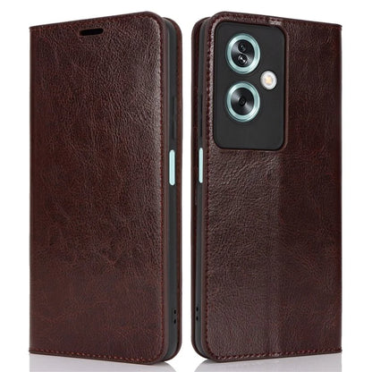 For Oppo A79 5G / A2 5G Case Crazy Horse Texture Split Leather Stand Phone Cover