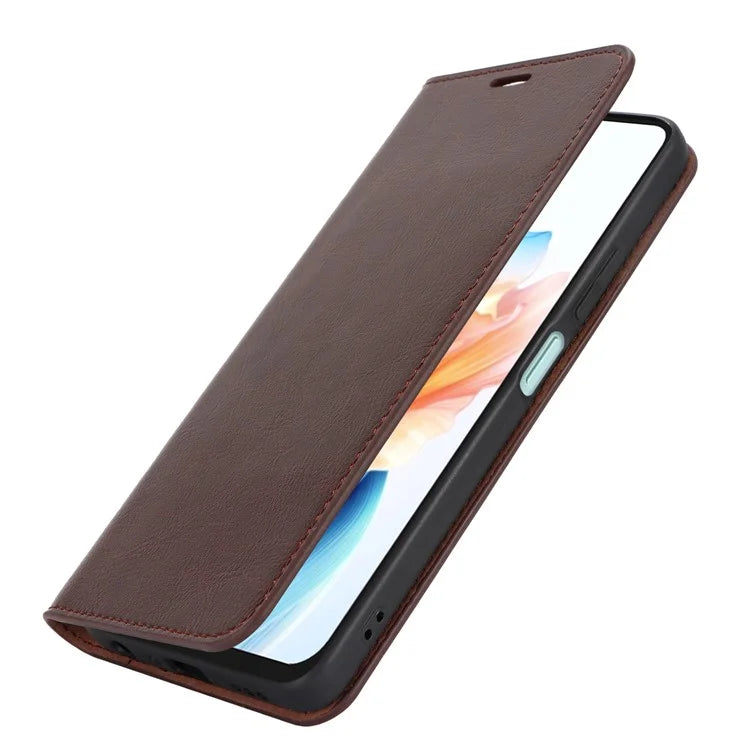 For Oppo A79 5G / A2 5G Case Crazy Horse Texture Split Leather Stand Phone Cover