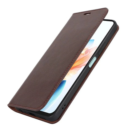 For Oppo A79 5G / A2 5G Case Crazy Horse Texture Split Leather Stand Phone Cover