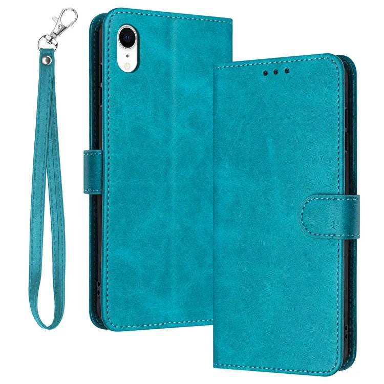 For iPhone XR Mobile Accessories Supplier PU Leather Calf Texture Case Anti-fall Phone Cover