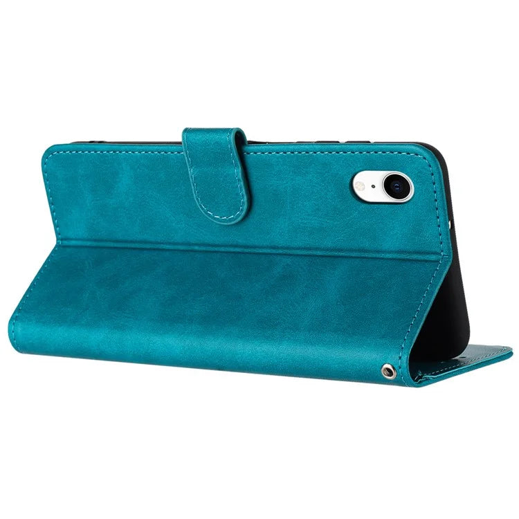 For iPhone XR Mobile Accessories Supplier PU Leather Calf Texture Case Anti-fall Phone Cover
