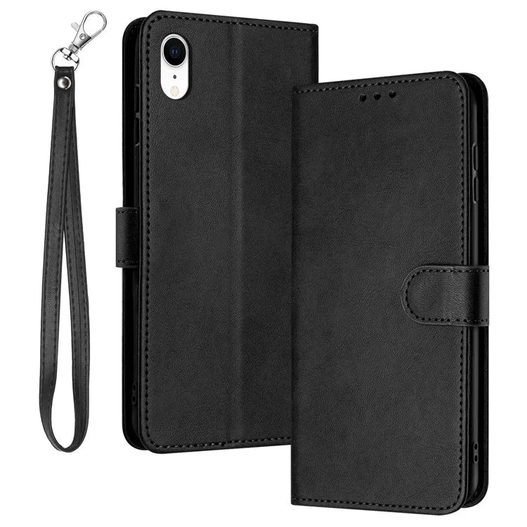 For iPhone XR Mobile Accessories Supplier PU Leather Calf Texture Case Anti-fall Phone Cover