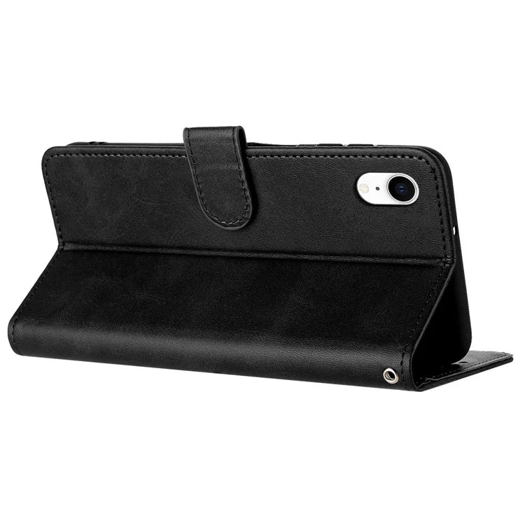 For iPhone XR Mobile Accessories Supplier PU Leather Calf Texture Case Anti-fall Phone Cover