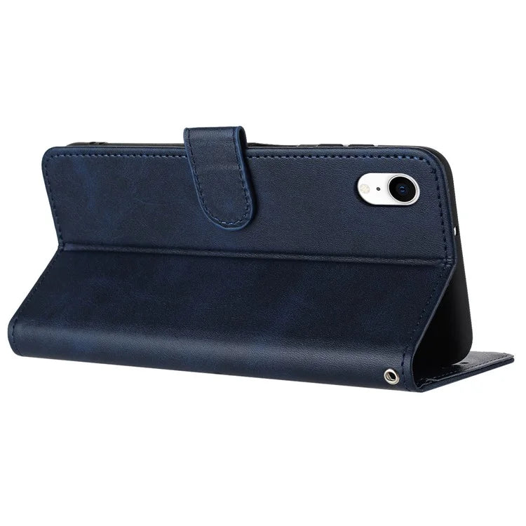 For iPhone XR Mobile Accessories Supplier PU Leather Calf Texture Case Anti-fall Phone Cover
