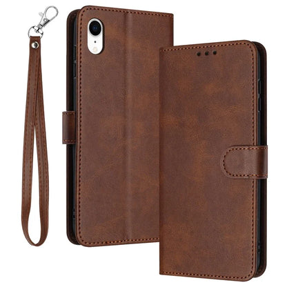 For iPhone XR Mobile Accessories Supplier PU Leather Calf Texture Case Anti-fall Phone Cover