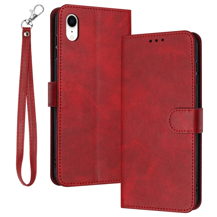 For iPhone XR Mobile Accessories Supplier PU Leather Calf Texture Case Anti-fall Phone Cover