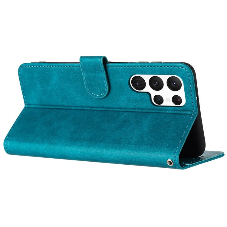 For Samsung Galaxy S24 Ultra Wholesale Phone Supplies Phone Cases Calf Texture Leather Wallet Stand Cover