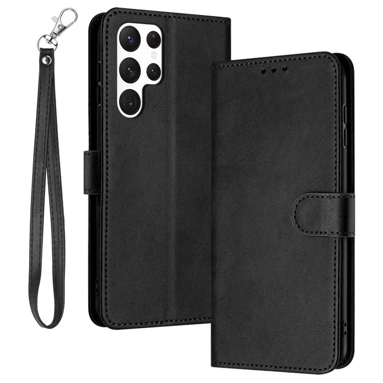 For Samsung Galaxy S24 Ultra Wholesale Phone Supplies Phone Cases Calf Texture Leather Wallet Stand Cover