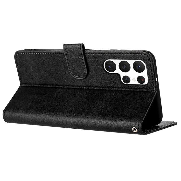 For Samsung Galaxy S24 Ultra Wholesale Phone Supplies Phone Cases Calf Texture Leather Wallet Stand Cover