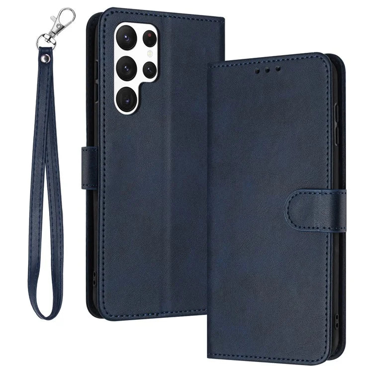 For Samsung Galaxy S24 Ultra Wholesale Phone Supplies Phone Cases Calf Texture Leather Wallet Stand Cover
