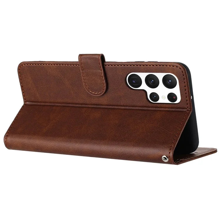 For Samsung Galaxy S24 Ultra Wholesale Phone Supplies Phone Cases Calf Texture Leather Wallet Stand Cover