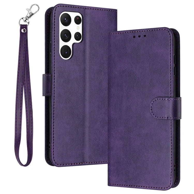 For Samsung Galaxy S24 Ultra Wholesale Phone Supplies Phone Cases Calf Texture Leather Wallet Stand Cover
