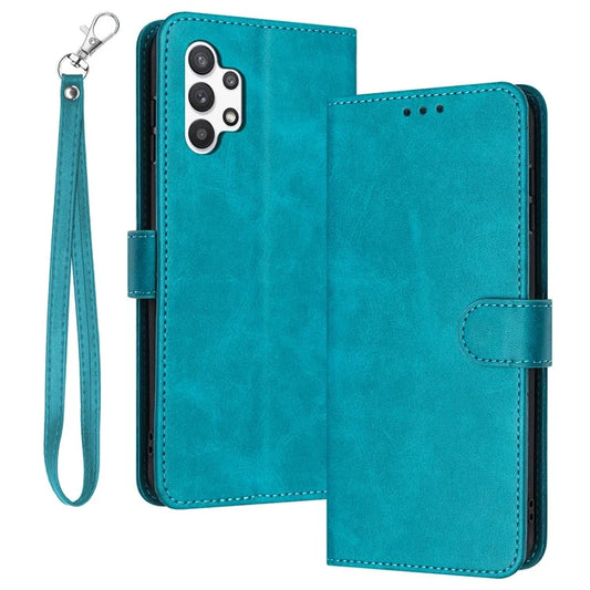 For Samsung Galaxy A13 4G Full Protection Case Calf Texture PU Leather Stand Wallet Phone Cover