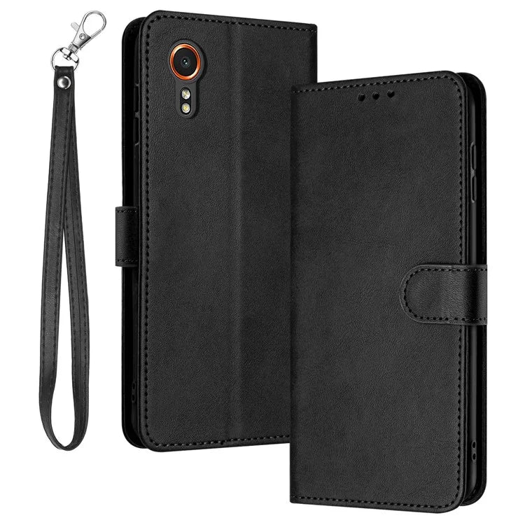 For Samsung Galaxy Xcover7 Case Solid Color Leather Stand Phone Cover Mobile Accessories Supplier