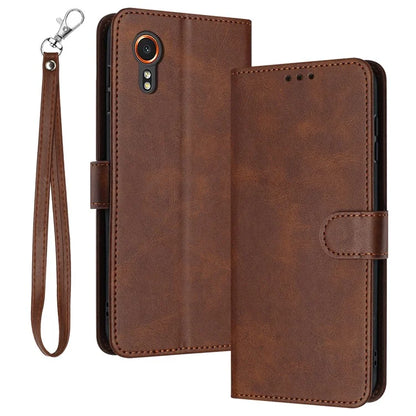 For Samsung Galaxy Xcover7 Case Solid Color Leather Stand Phone Cover Mobile Accessories Supplier