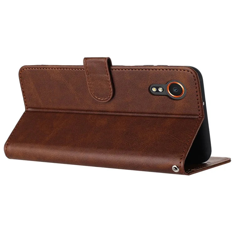 For Samsung Galaxy Xcover7 Case Solid Color Leather Stand Phone Cover Mobile Accessories Supplier